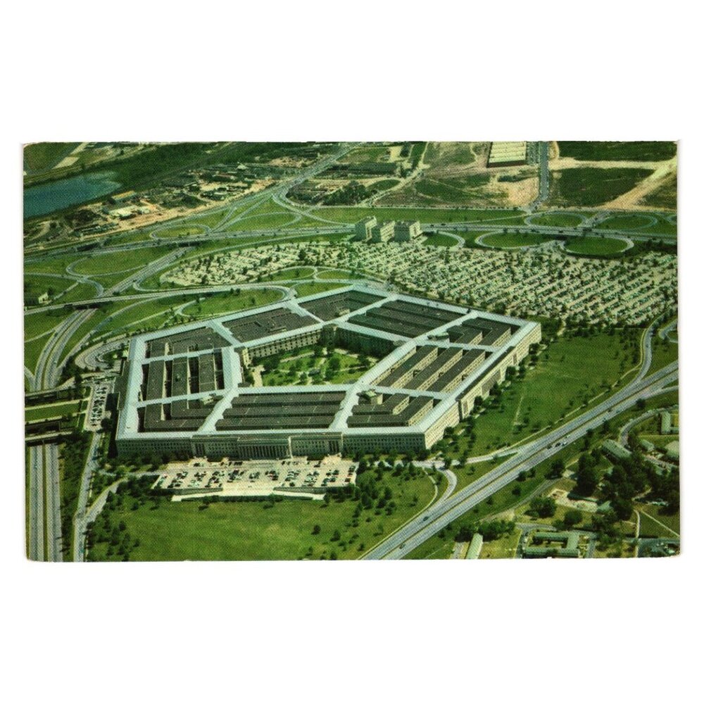 Postcard Pentagon Aerial View Arlington Virginia Prince Lithograph Co Vintage